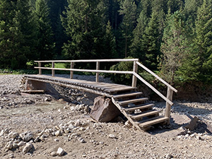 Piccolo ponte di legno sul Rio Caserill