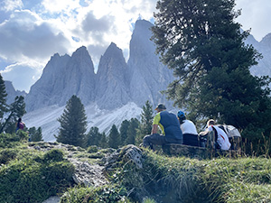 Panca con vista sulle Odle