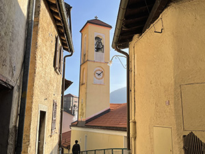 Il campanile della chiesa di Scudellate