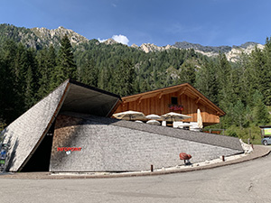 Info Point nel parcheggio di Malga Zannes